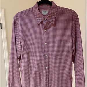 J. Crew Men's Pink Gingham Button Down Shirt